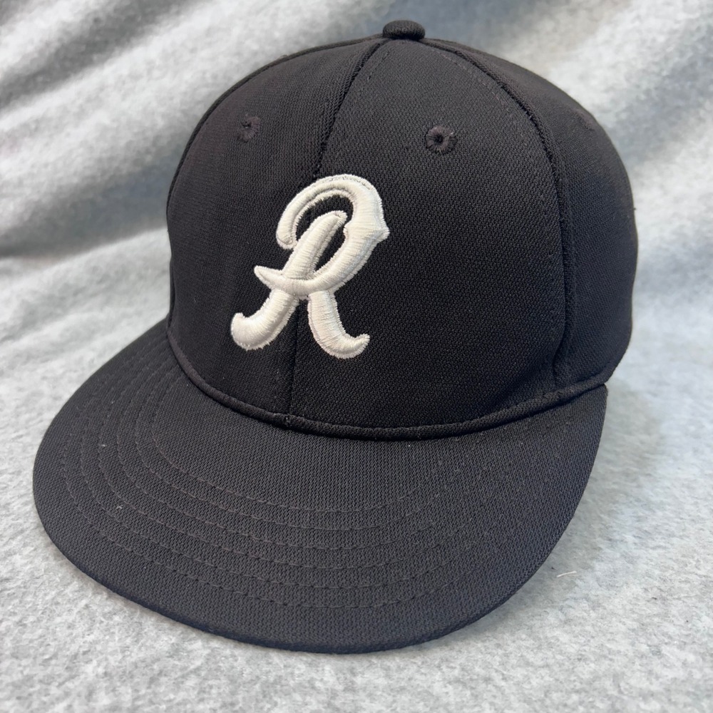 Embroidered R Mens Black OC Sports Baseball Hat ProFlex Eco Stretch Fit XS/S